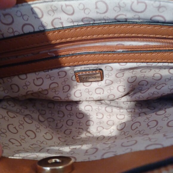 GUESS Handbag Satchel Black & White Striped with Wallet Beautiful Condition - Picture 12 of 16